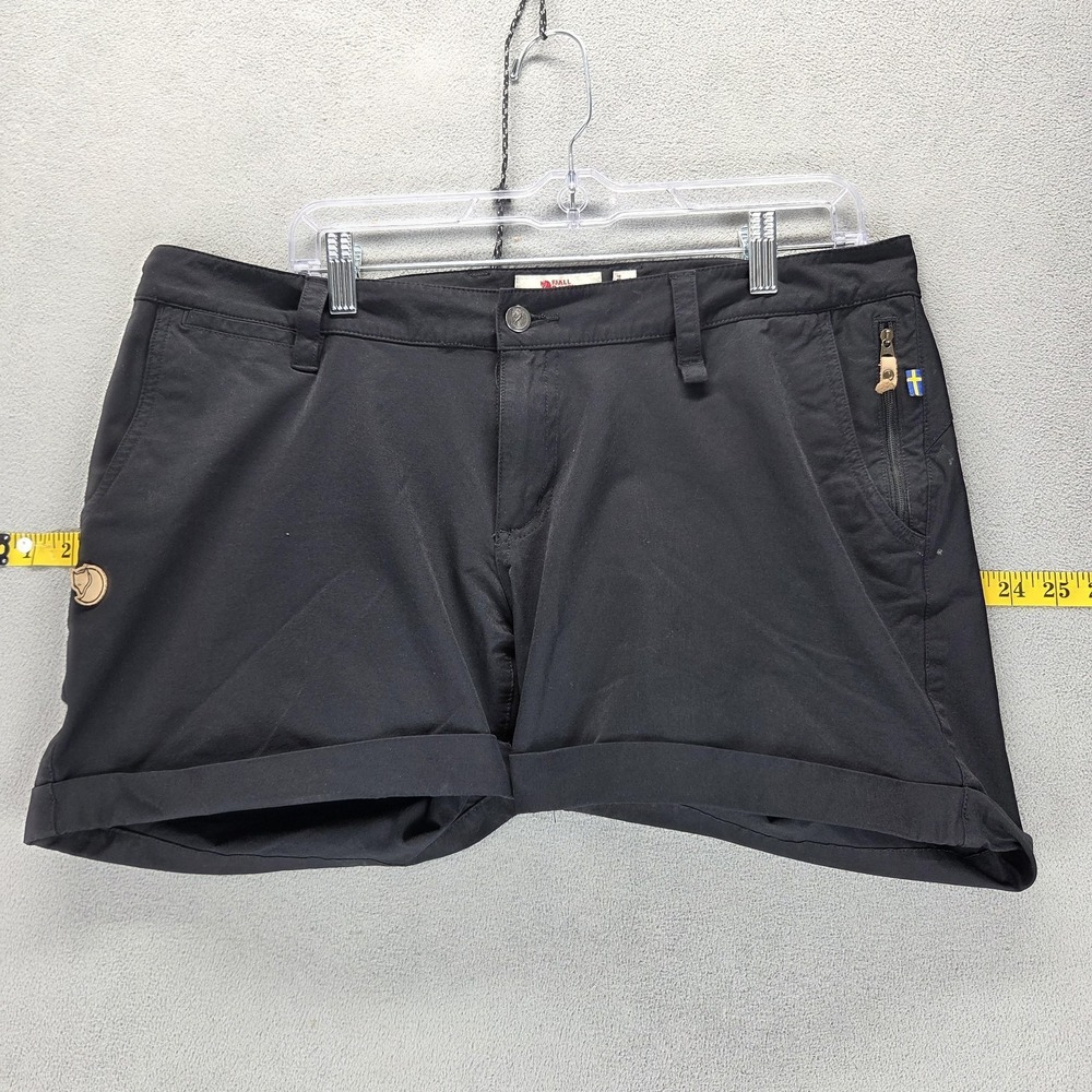 Fjallraven Shorts Womens 34 Black Abisko Stretch Hiking Outdoor Travel